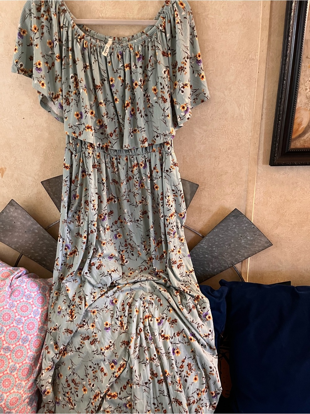 Celeste Sage Green Floral Maxi Dress